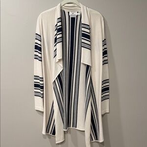 Vineyard Vines Cream and Blue Striped Cardigan